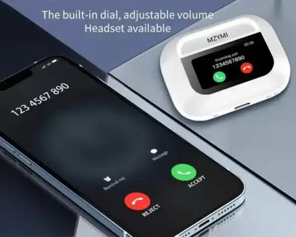 Airpods Pro With Digital Display – Anc And Transparency | Touch Volume Control Digital Screen Smooth Display Games | (color White) - White