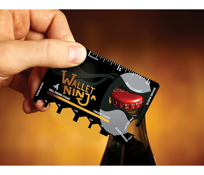Ninja Wallet 18 in 1 Multifunction Survival Tool Outdoor Screwdriver, Bottle Opener,