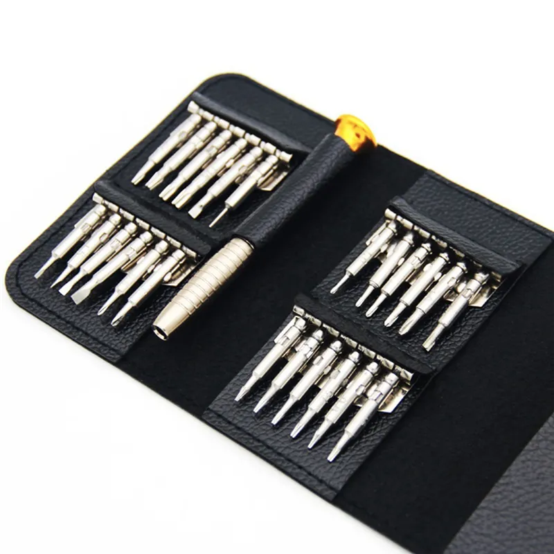 25 in 1 leather case screwdriver kit.