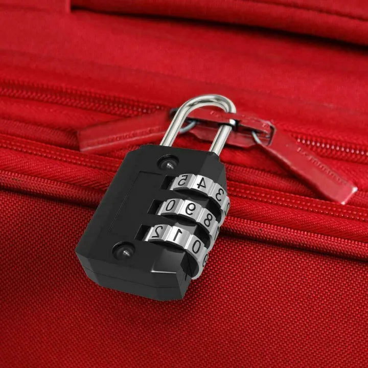 3 Digit Combination Padlock for locker Luggage suitcase Travel bag (Random color)