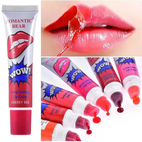 Pack Of 6 High Pigmented Lip Gloss Lipstick Tattoo Peel Off Durable