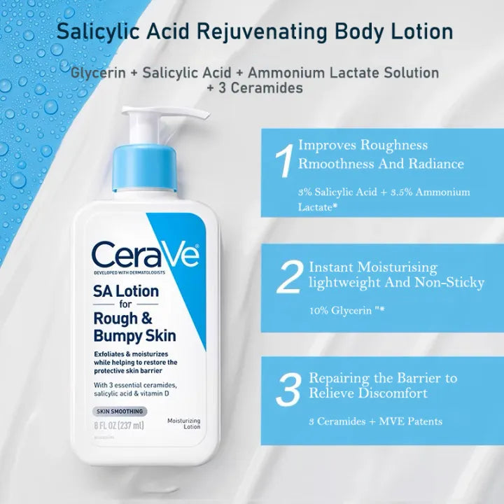 Cerave Sa Lotion For Rough & Bumpy Skin Vitamin D, Hyaluronic Acid,