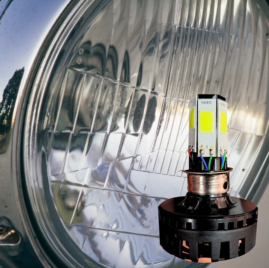 M6 LED Universal Headlight with Fan for All Bikes | universal fitting