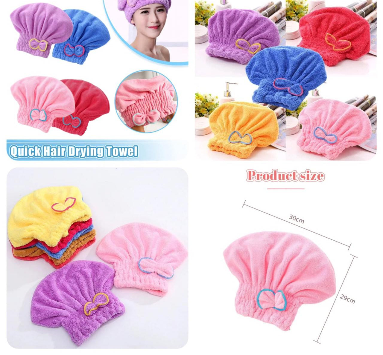Hair Drying Towels, Ultra Absorbent Hair Drying Cap Towel for Women Adults