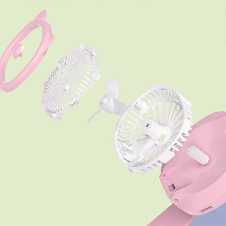 Rechargeable Portable Cartoon Style Children Watch Fan with RGB Light | Portable