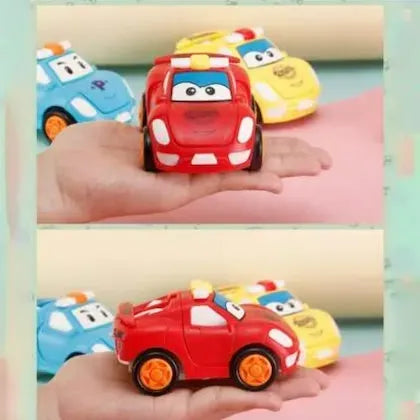 1 Pc - Pull Back Robot Car Toy - Push & Go