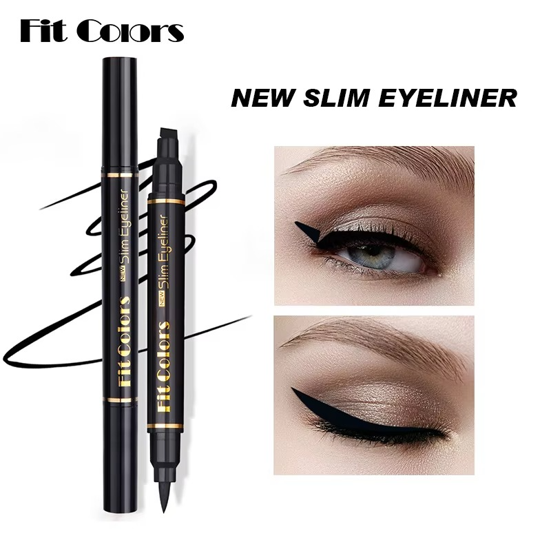 2 in 1 Winged Stamp Liquid Eyeliner Pencil Waterproof Fast Dry Lasting