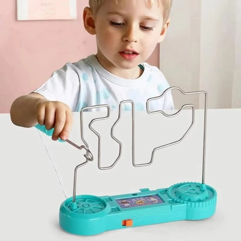 Bump Maze, Montessori Toy Electric Wire Maze Roller Game Touch Maze Puzzle