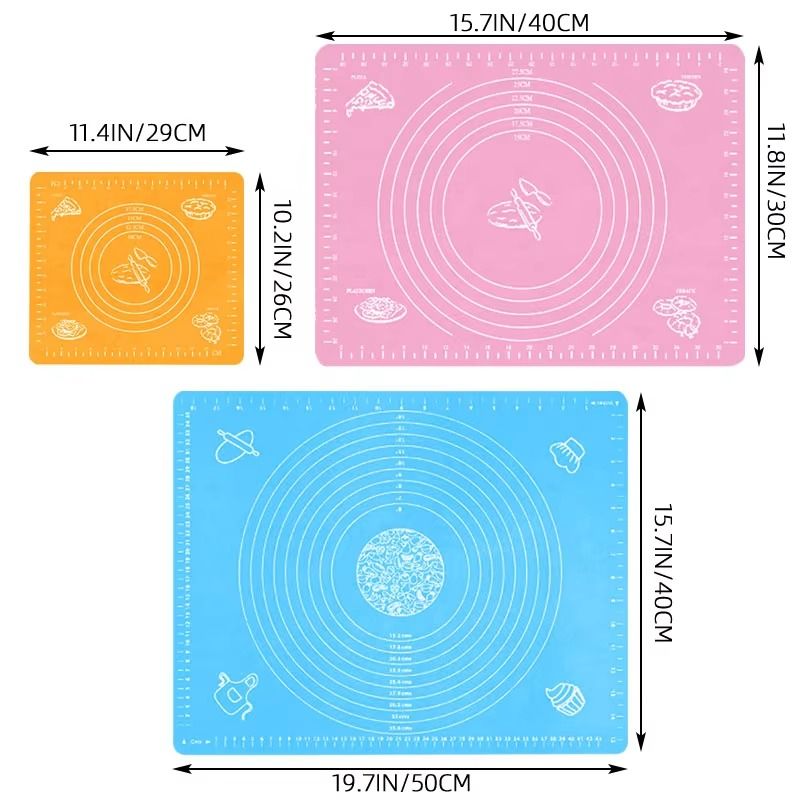 Non-Stick Silicone Baking roti Mat large size With Measurements Heat Resistant Cookie