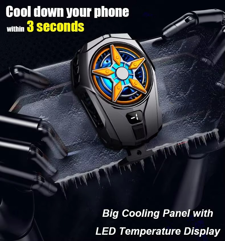 SL09 Practical Phone Cooler Fan, Easy To Carry, Smart Digital Display, Rear