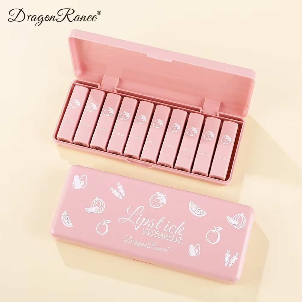 10pcs Dragon Ranee Lipsticks Set Waterproof & Long-lasting | Best Quality Waterproof