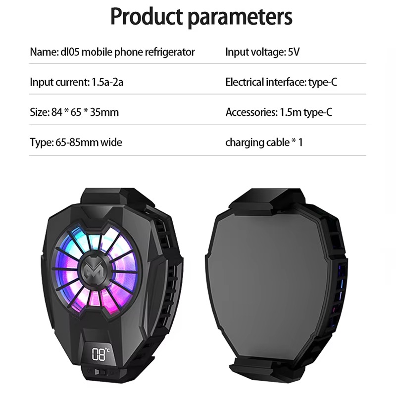 MEMO DL05 Portable Semiconductor Phone Cooler Fan Multi-Function Gaming Cooling Device