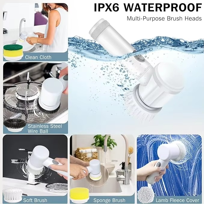 Magic Brush Wireless Battery Cleaning Brush Bathtub Tile Professional Cleaning Brush Rechargeable