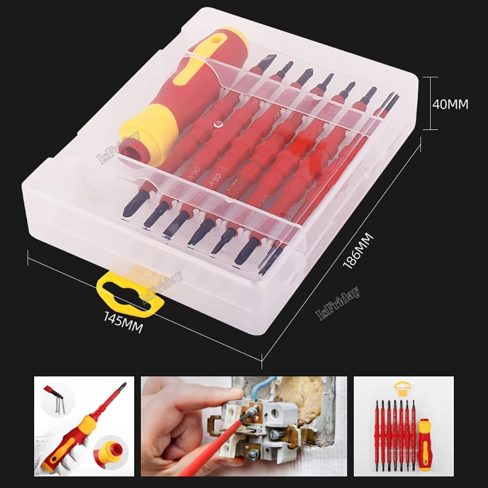 23 in 1 Insulated Screwdriver Set Slotted Screwdriver Bits Kit With Tester