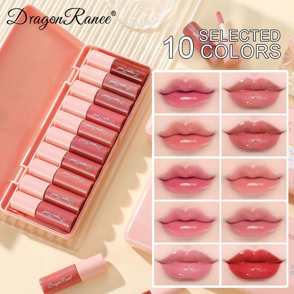 Dragon Ranee - 10 Mini Cartoon Mirror Lip Gloss Set | Best
