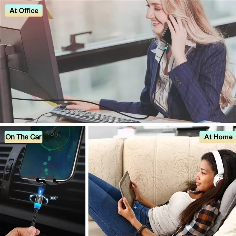 3-in-1 Magnetic Fast Charging Cable | Micro USB, Type-C & iPhone |