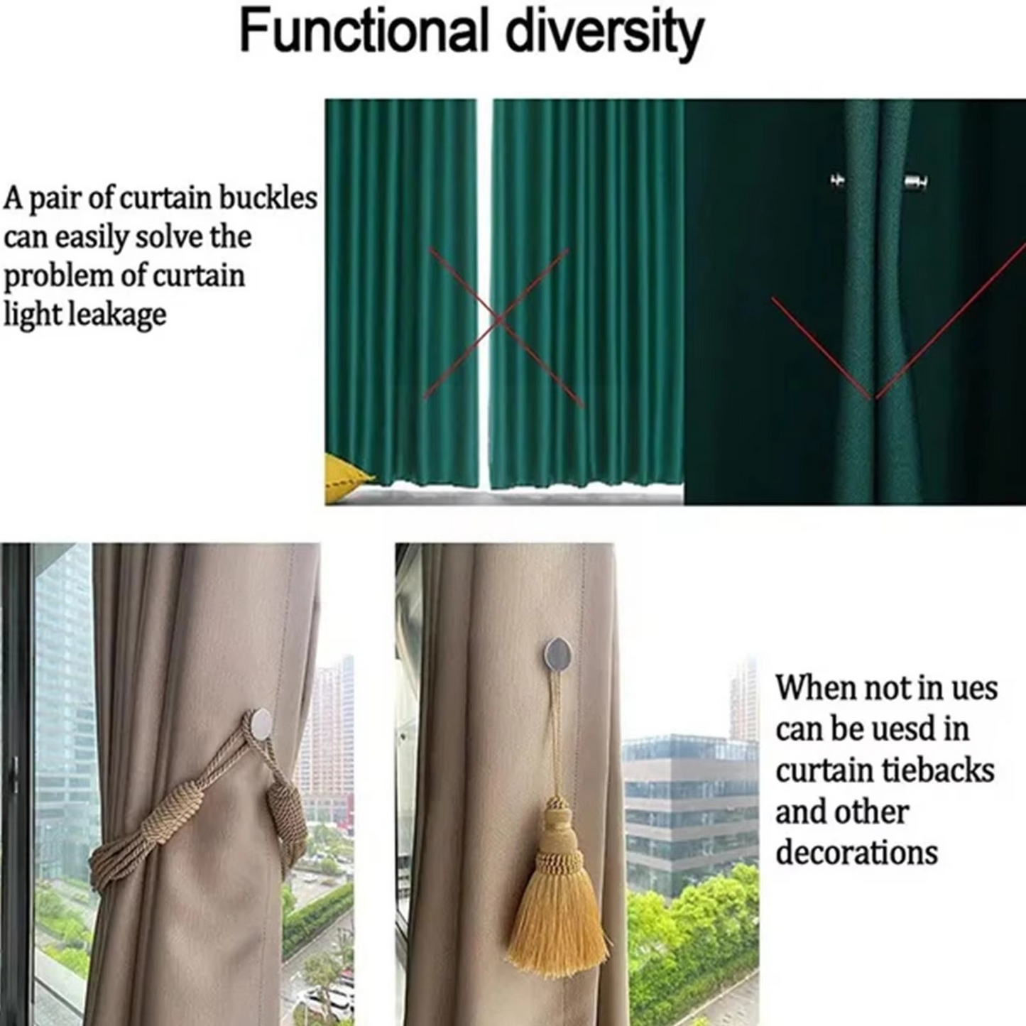 Curtain Pins, Curtain Tiebacks, Magnetic, Gap Resistant, Lace | Curtains, Curtain Accessories,
