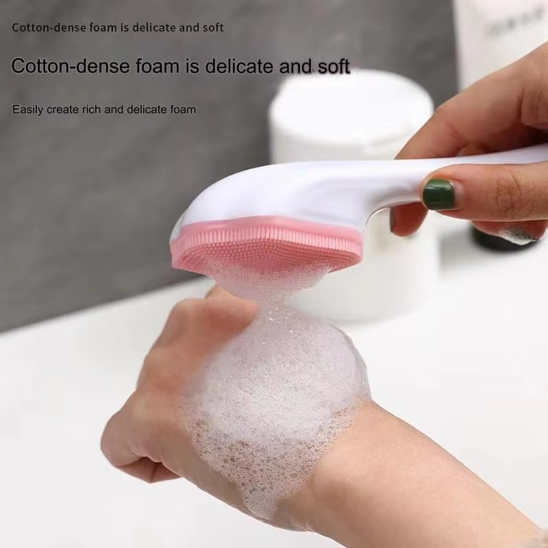 1 pcs Silicone Face Scrubber Exfoliating Brush, Manual Handheld Massager, Facial Cleansing