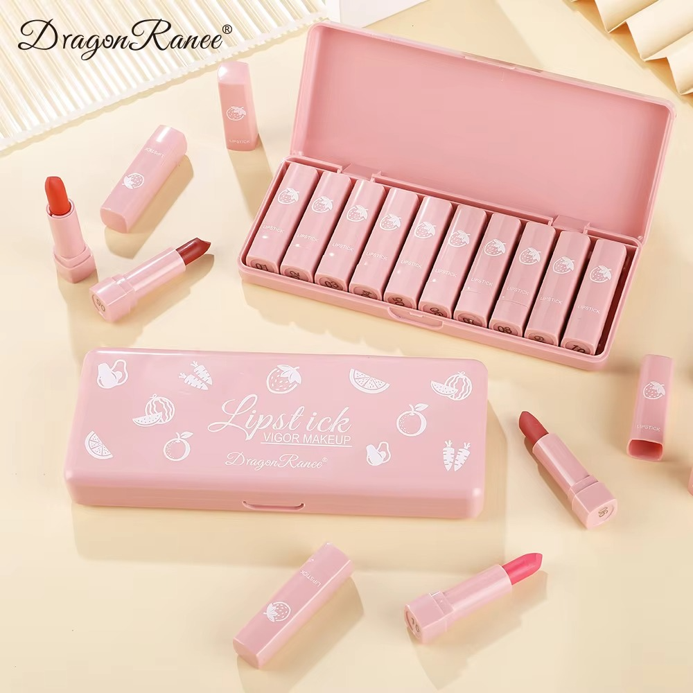 10pcs Dragon Ranee Lipsticks Set Waterproof & Long-lasting | Best Quality Waterproof
