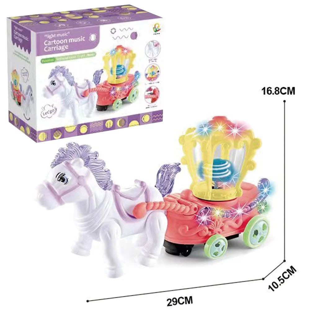 HORSE CARRIAGE Battery Operated Toys Cartoon Music Toy Carriage Set With Light