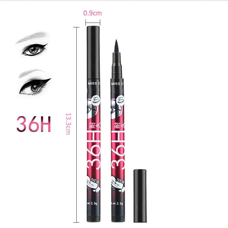 (Pack of 06) YANQINA 36H Precision Liquid Waterproof Eyeliner Pencil | Eye