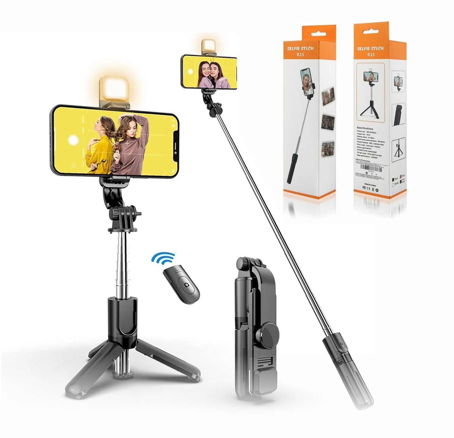 Selfie Stick Tripod R1S Bluetooth Remote Control Tripod Selfie Stick New Model