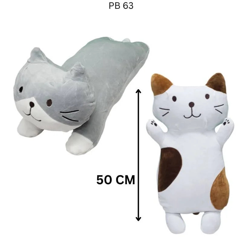 Long Cat Plush Pillow kitten gray White brown lovely cartoon |