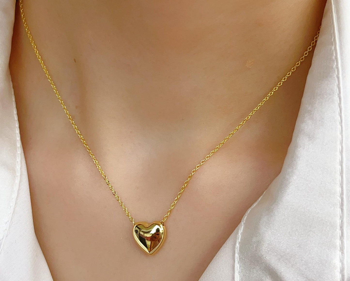 Stainless Steel Heart Shape Necklace | Love Heart Pendant Necklace | Girls