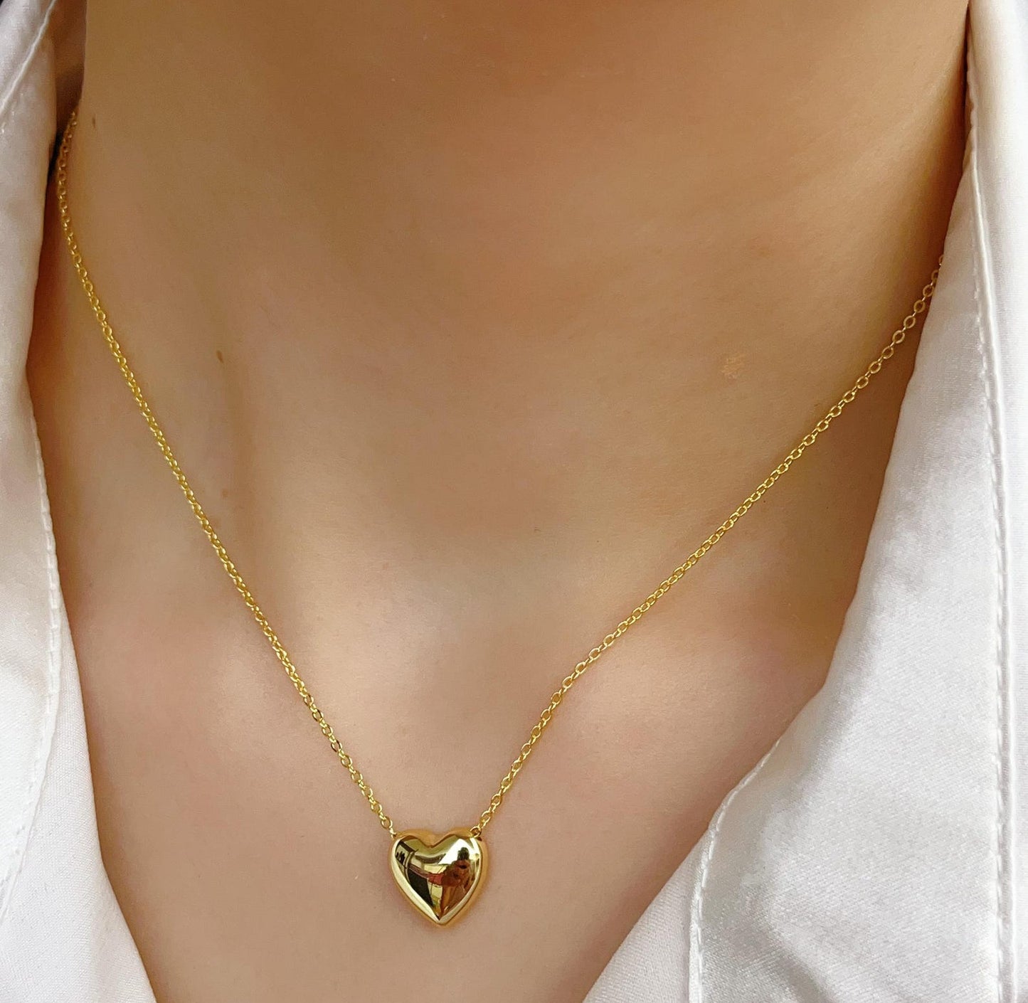 Stainless Steel Heart Shape Necklace | Love Heart Pendant Necklace | Girls
