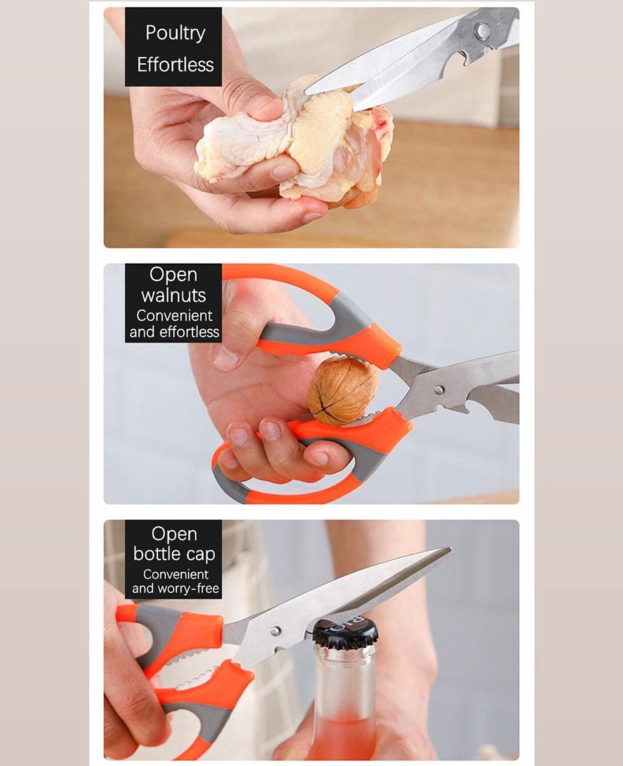 Stainless Steel Kitchen Scissors Multipurpose Meat Vegetable Cutting Scissors Chicken Bone Scissor