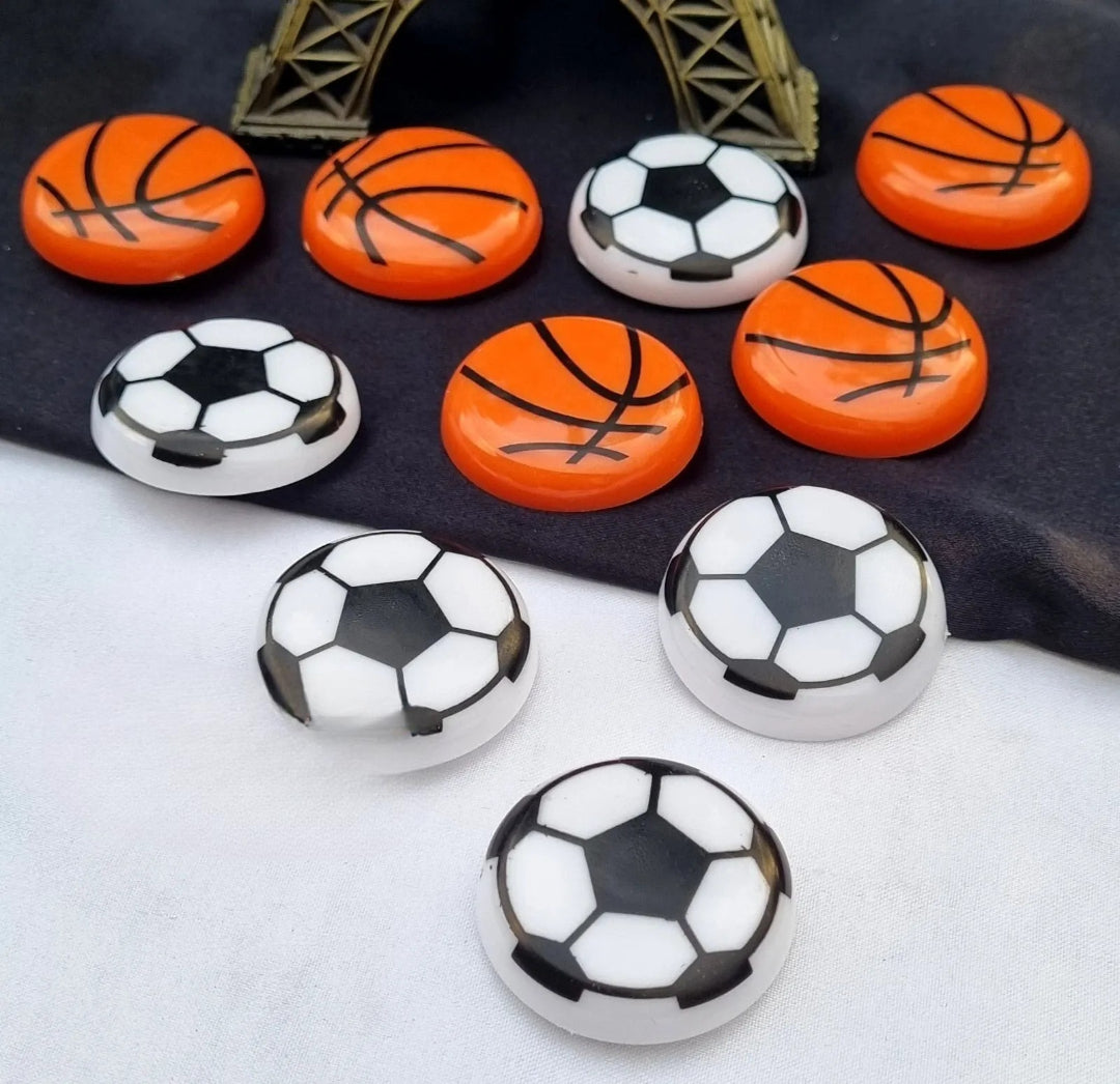 Basketball & Football Refrigerator Magnets Set of 10 Durable Sports-Themed Decorative