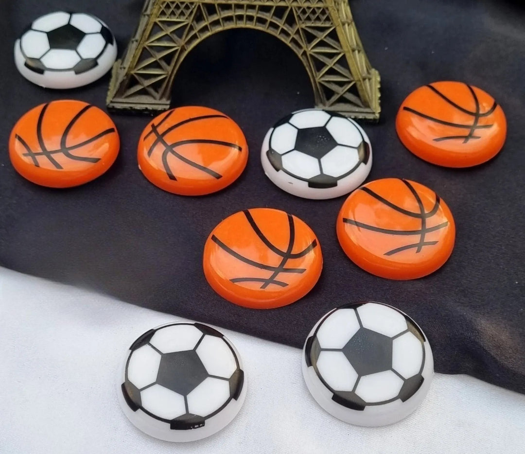 Basketball & Football Refrigerator Magnets Set of 10 Durable Sports-Themed Decorative