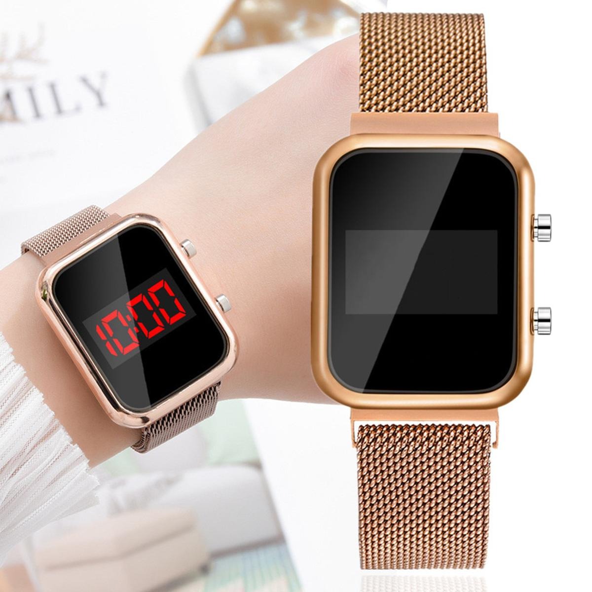 Touch LED Magnet Watch Fashion Casual Sports Men's Watch Touch Smart LED