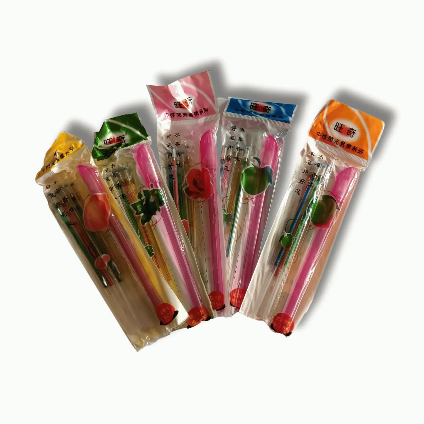 Glitter Gel Pen Refills Set 5 Multi-Colored Metallic Ink Refills for
