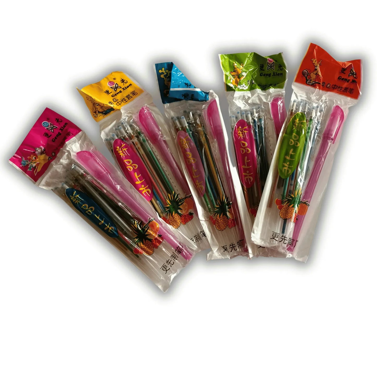 Glitter Gel Pen Refills Set 5 Multi-Colored Metallic Ink Refills for