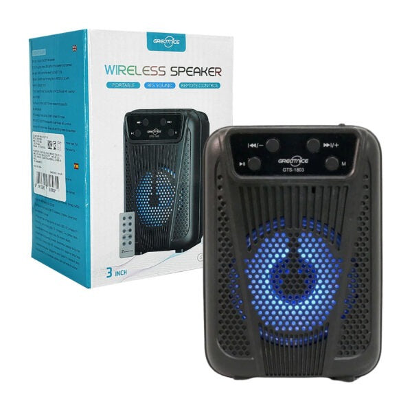 3-inch Bluetooth speaker with RGB lights, USB-TF port, and FM / portable