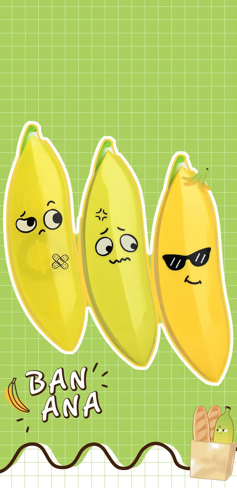 Banana Shaped Correction Tape Fun & Portable Eraser Tool for Paper,