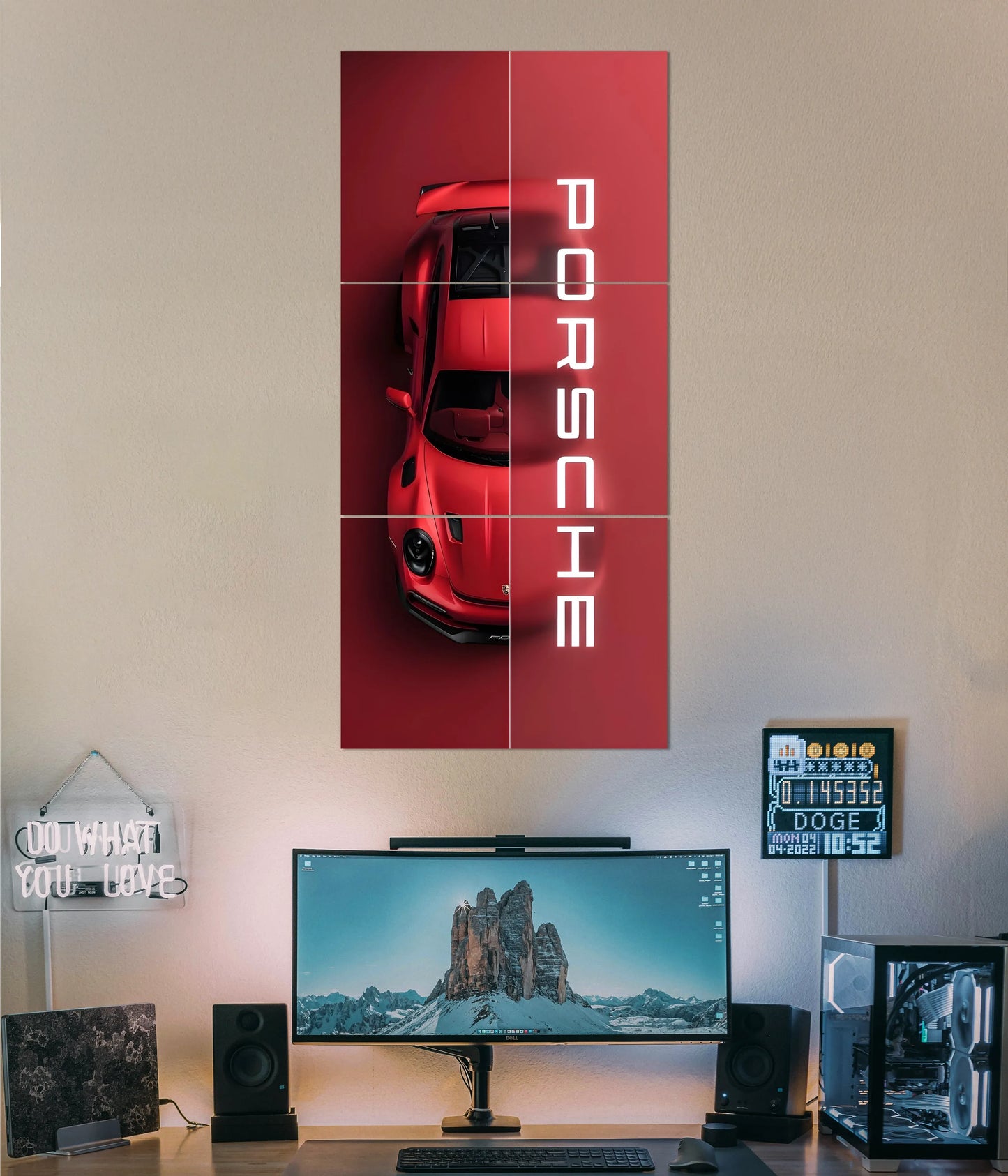 Set of 4 Car Design Sticky Photo Tiles Wall Frames for