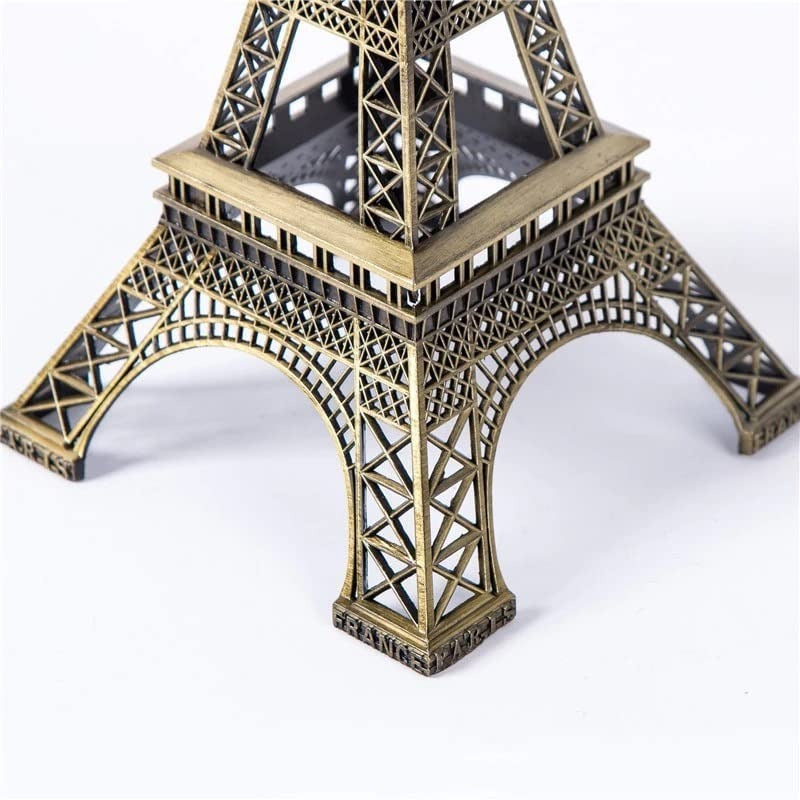 7-inch Eiffel Tower Statue Decor Bronze Alloy Metal Paris Souvenir for