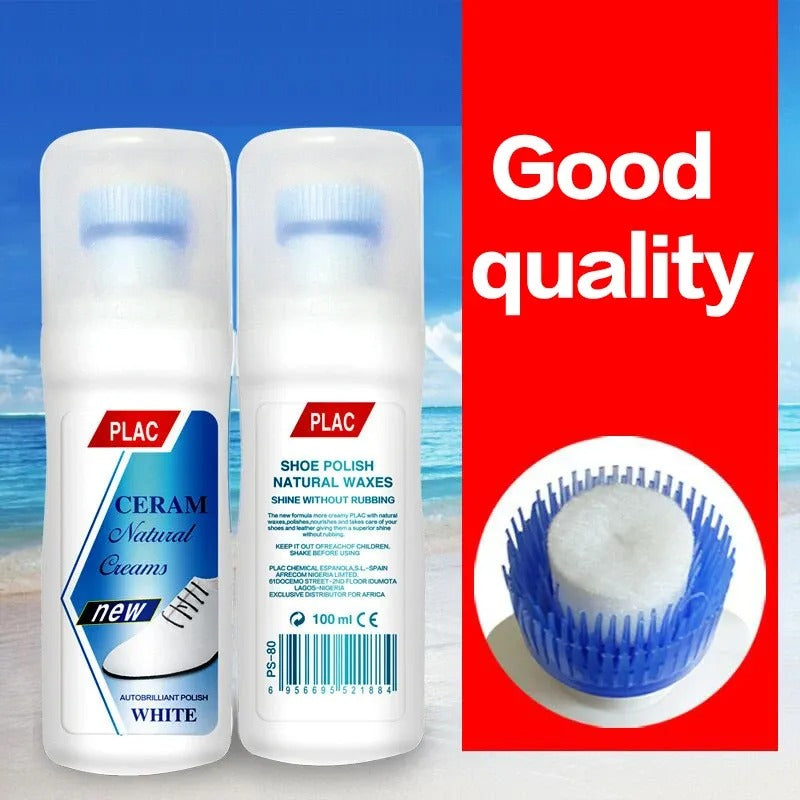 PLAC White Shoe Polish Cream Magic Instant Cleaner for White Shoes