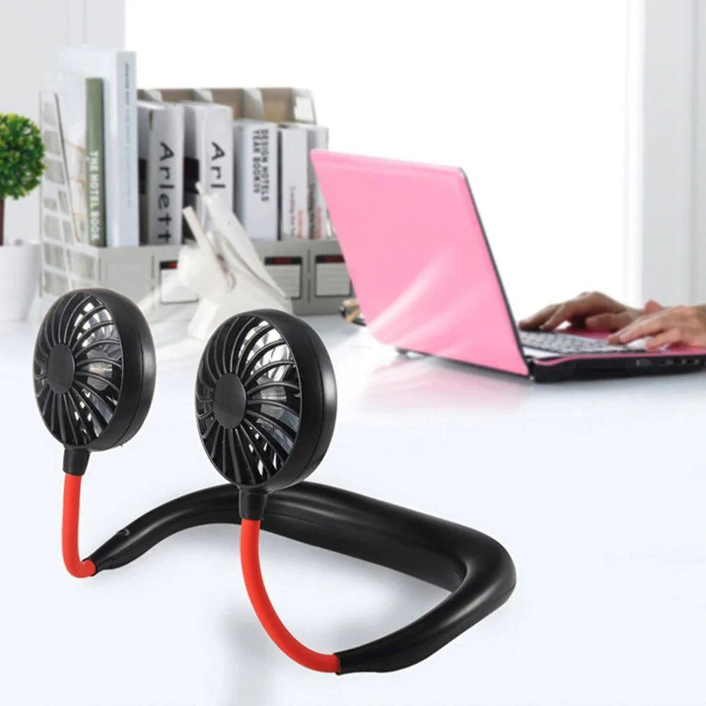 Sports summer neck fanUSB Rechargeable (Random Color)