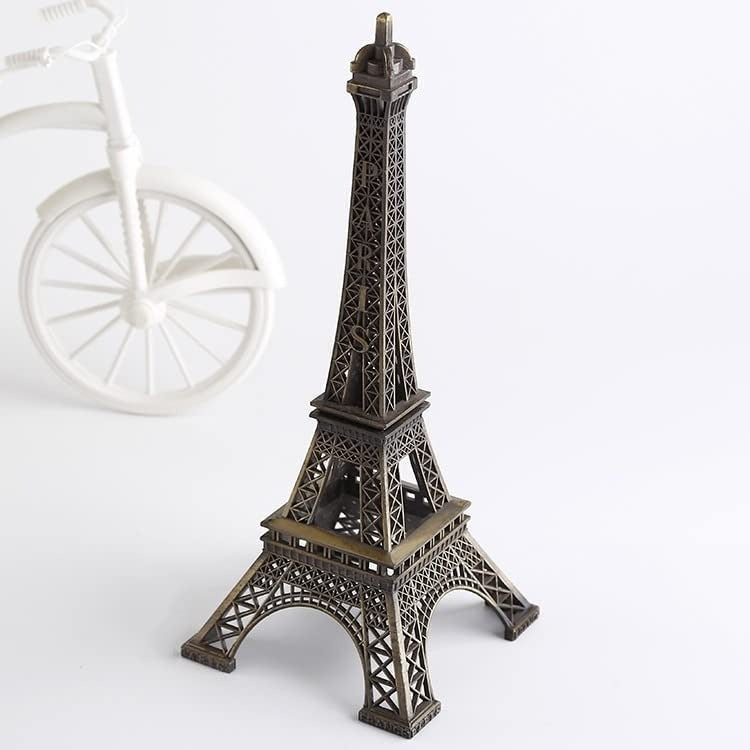 7-inch Eiffel Tower Statue Decor Bronze Alloy Metal Paris Souvenir for
