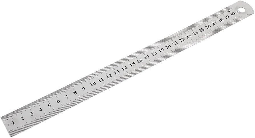 Stainless Steel 12-Inch Ruler Silver Tone, Durable and Precise Measuring Tool