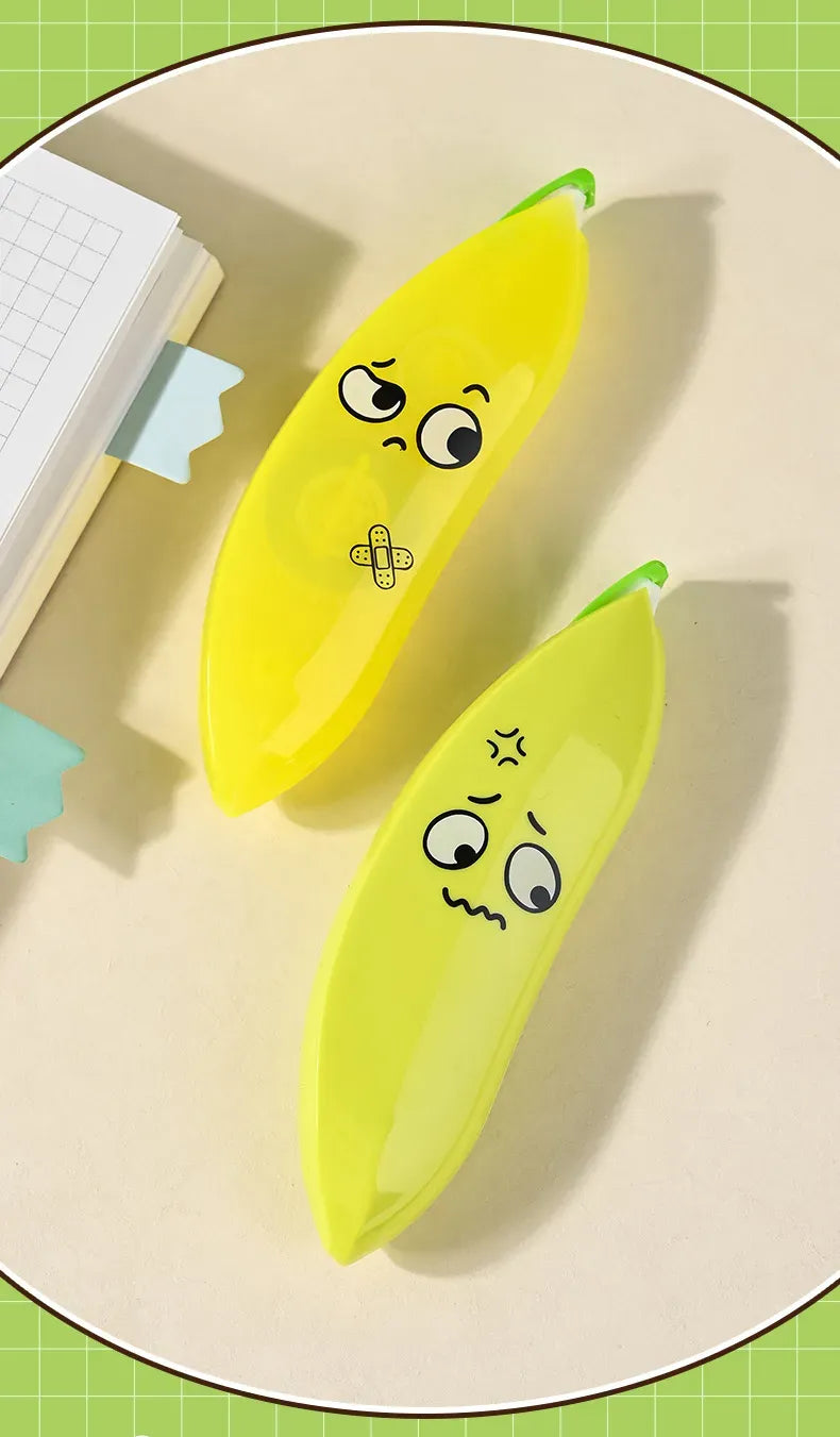 Banana Shaped Correction Tape Fun & Portable Eraser Tool for Paper,