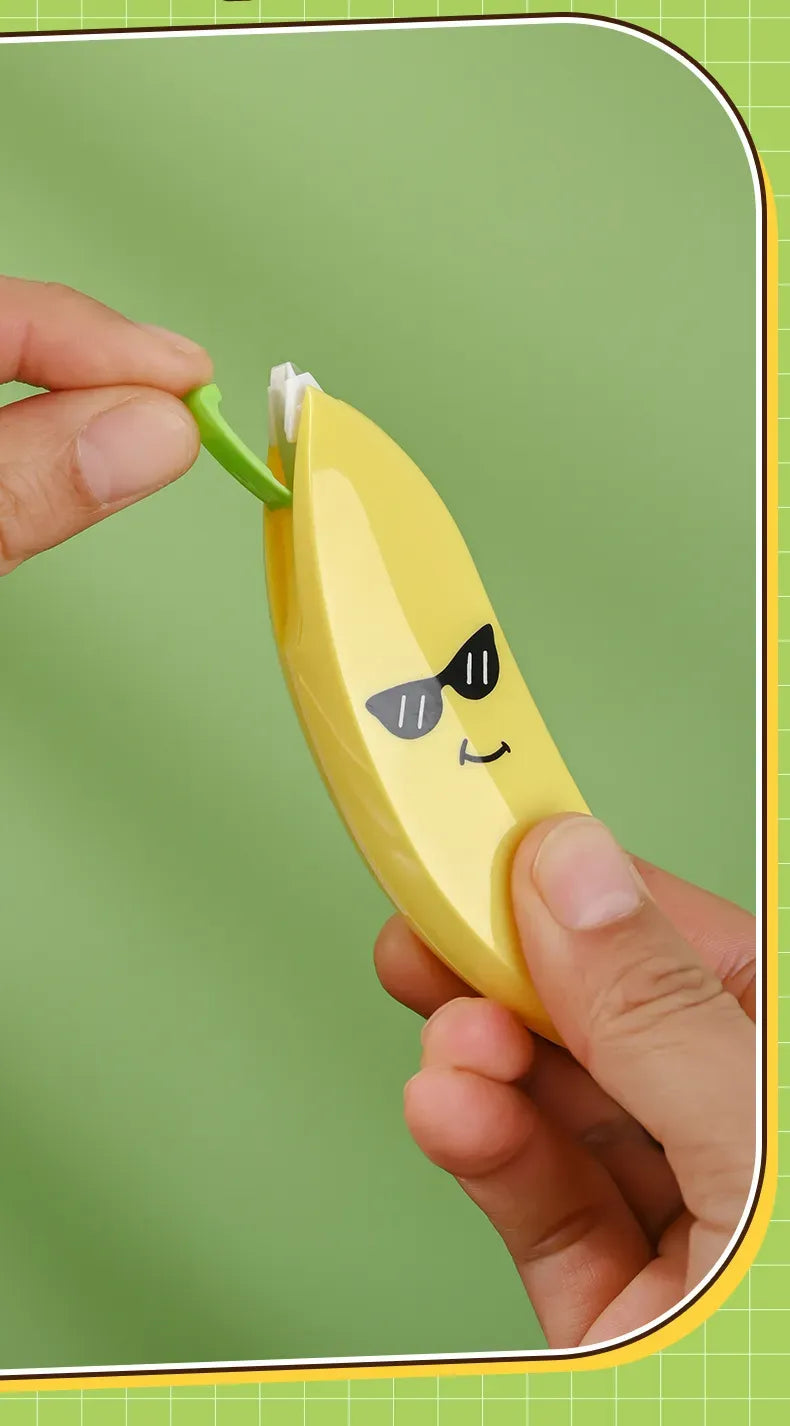 Banana Shaped Correction Tape Fun & Portable Eraser Tool for Paper,