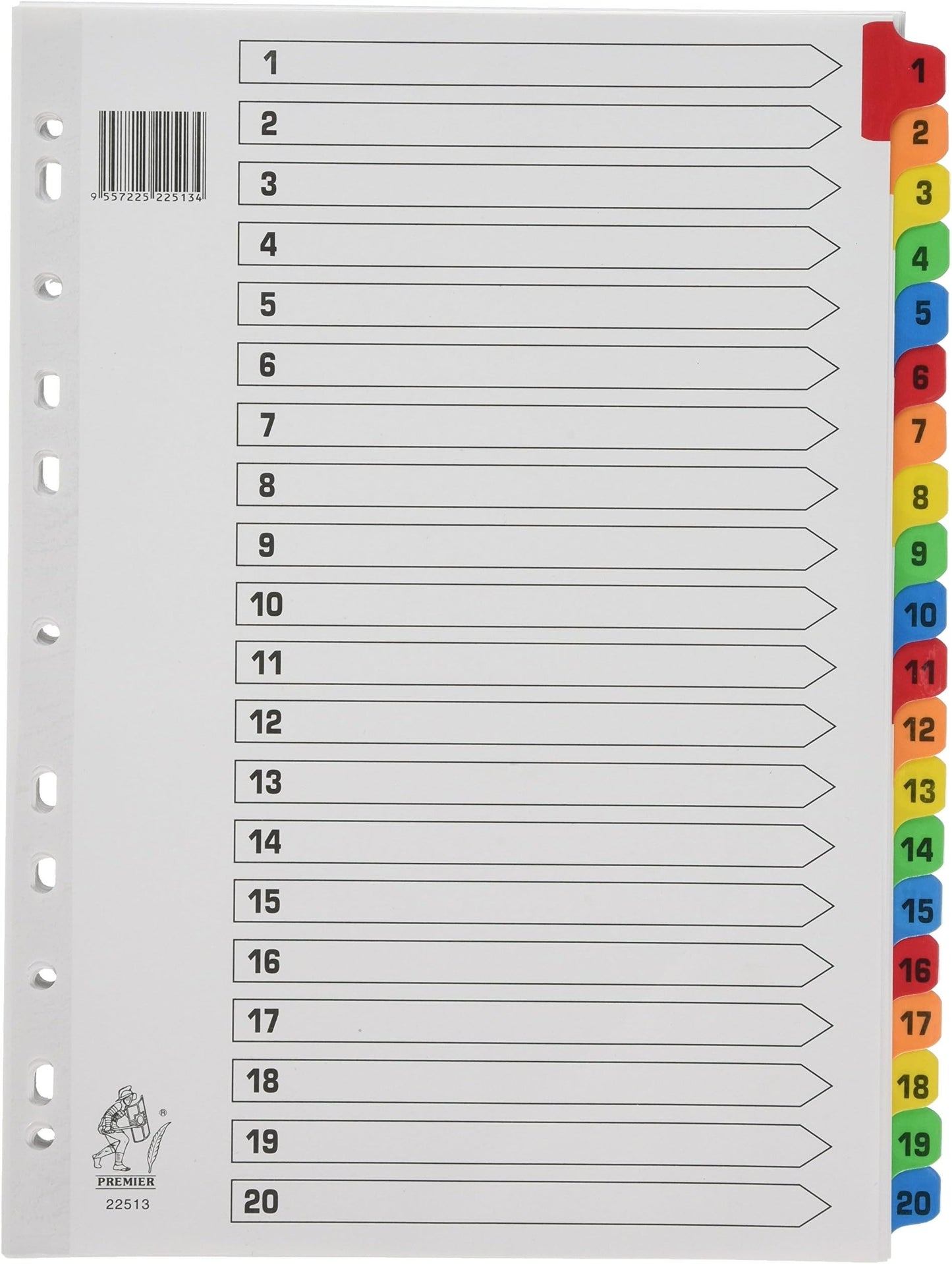 Numbered Separator Set 110 (25 Sets) 10 Sheets per Set | - CheckNpays