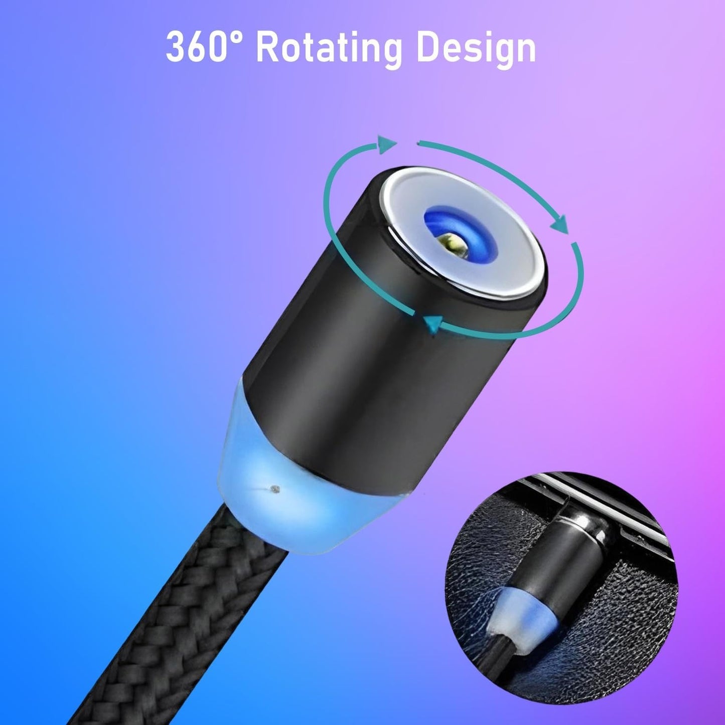 3-in-1 Magnetic Fast Charging Cable | Micro USB, Type-C & iPhone |