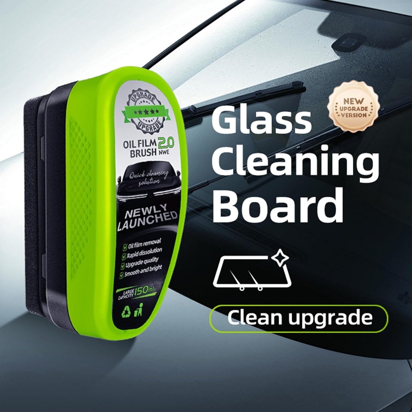 Universal Glass Cleaner,clear Vision Car Glass Oil Film Cleaner Brush For Windshield