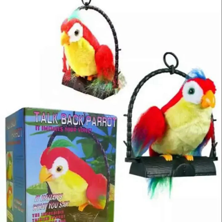 Talk Back Talking Parrot Toy Repeats Speech, Educational & Fun for