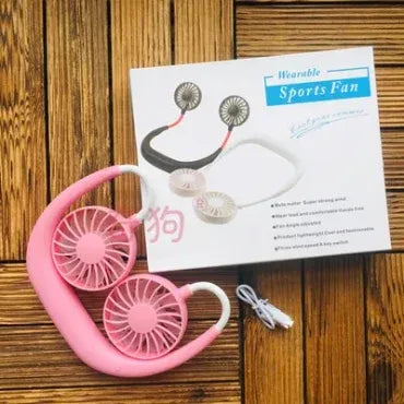 Sports summer neck fanUSB Rechargeable (Random Color)